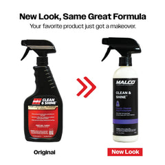 Malco Clean and Shine microfiber application for even, controlled use.