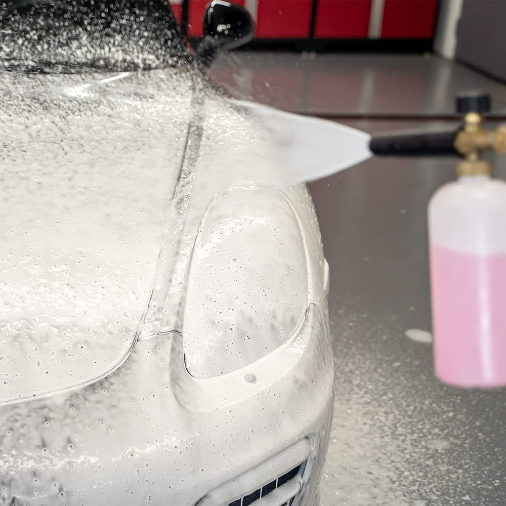 Before and after washing with Malco CW-37 suds and shine