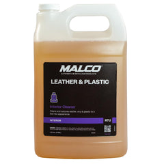 Malco Leather and Plastic Cleaner performs a deep-clean on textured surfaces for thorough dirt removal.