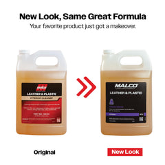 Malco Leather and Plastic Cleaner restores leather, plastic, and vinyl to a near-new appearance.