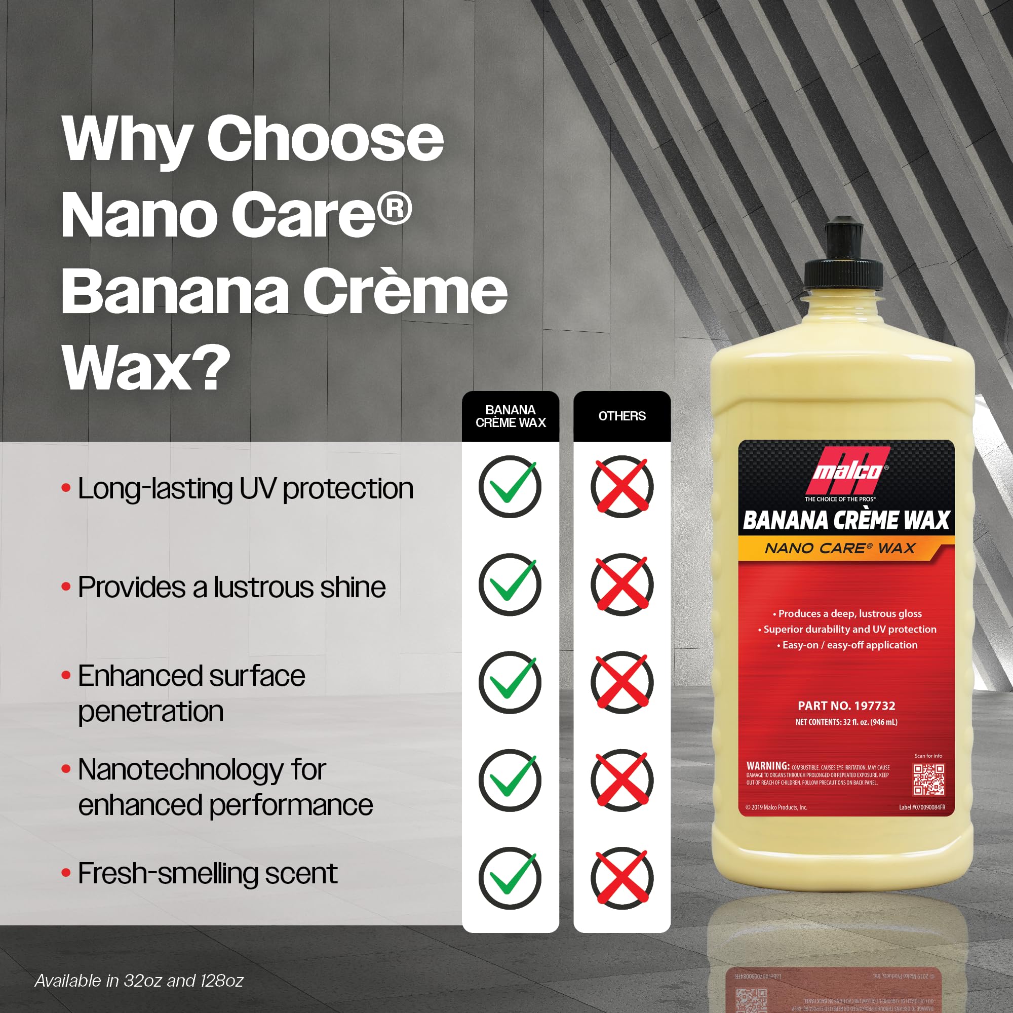 Malco Banana Creme Wax deep gloss on car hood, showroom-ready