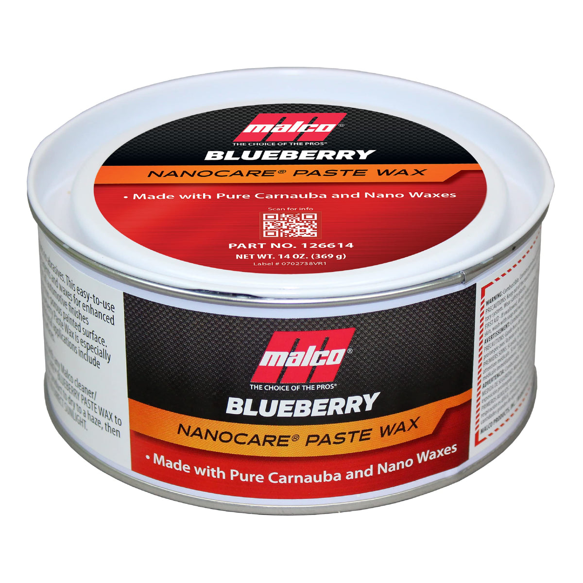 Malco Nano Care Blueberry Paste Wax bottle pouring for easy application and shine