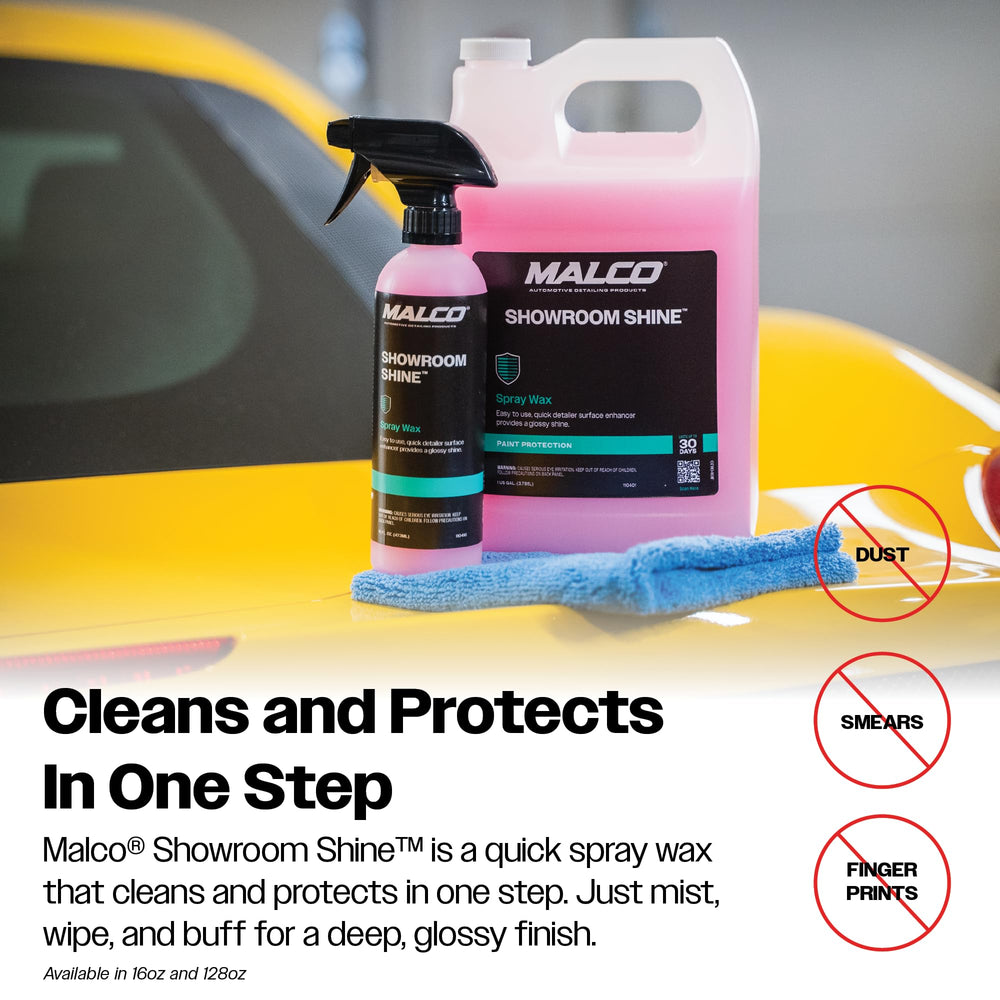 Malco Showroom Shine removes dust and fingerprints for a showroom-ready surface