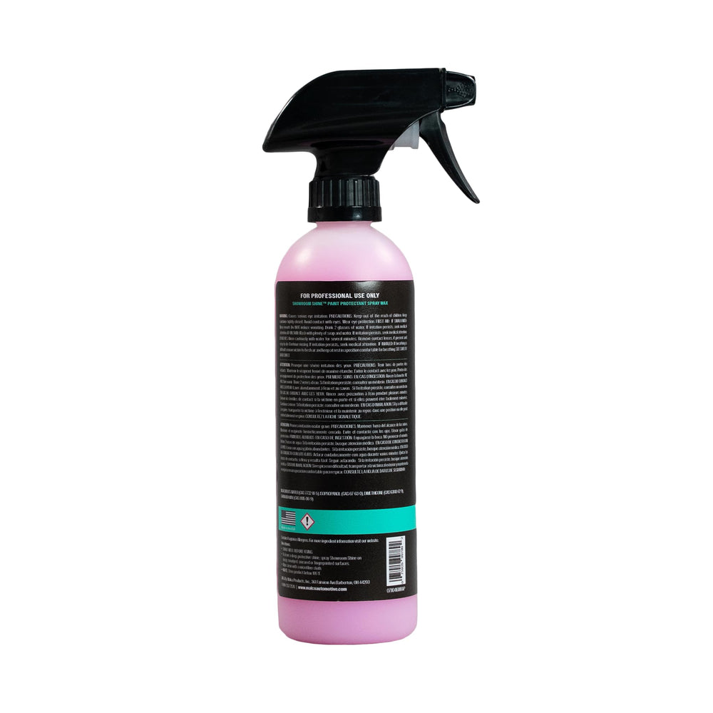 Malco Showroom Shine spray-application on painted surfaces for a streak-free, high-gloss finish.