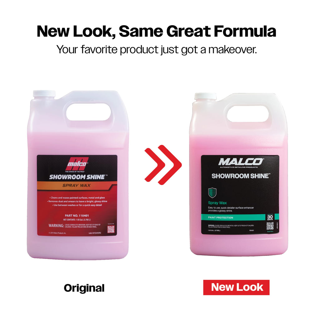 Malco Showroom Shine is wiped off for a streak-free finish on metal