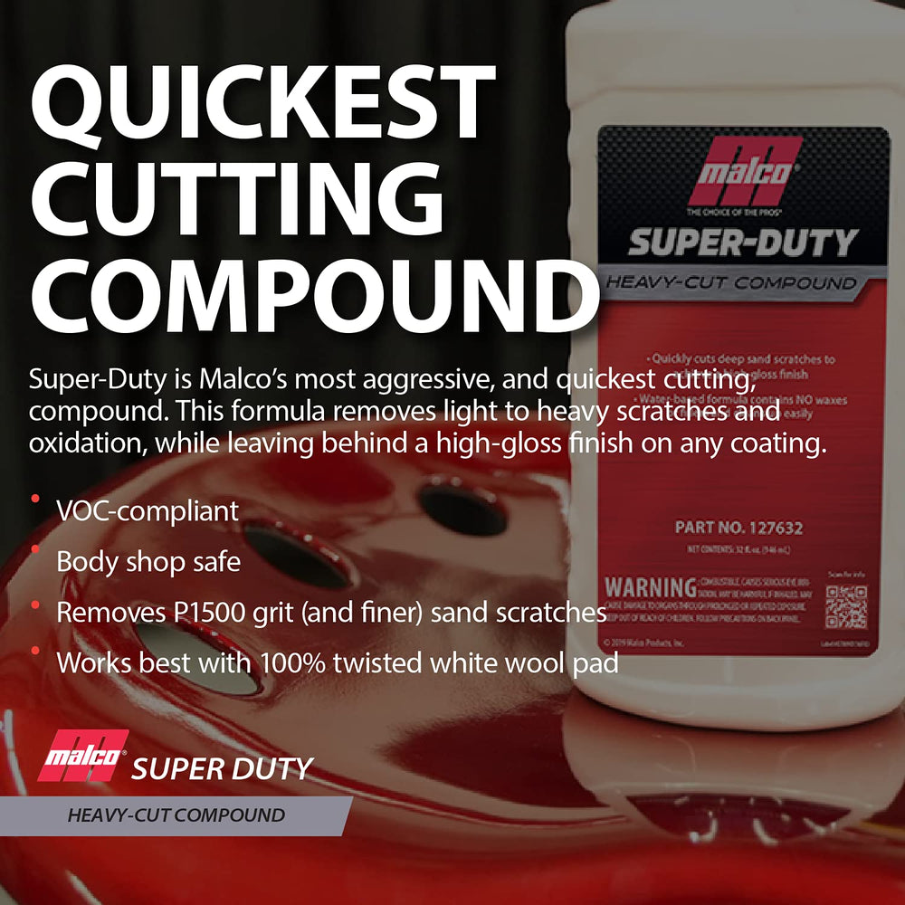 VOC compliant Malco cutting compound for use in body shops.
