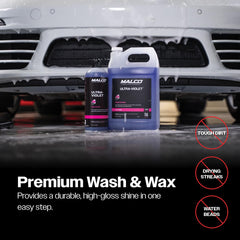 Malco Wash'n Wax after-wash beading and high-gloss shine that lasts.