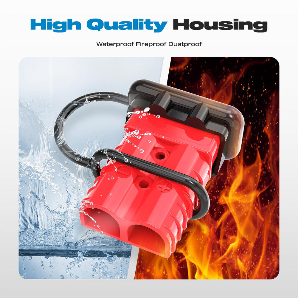 Malictele 350A red Anderson kit features stainless steel springs for secure battery contact.