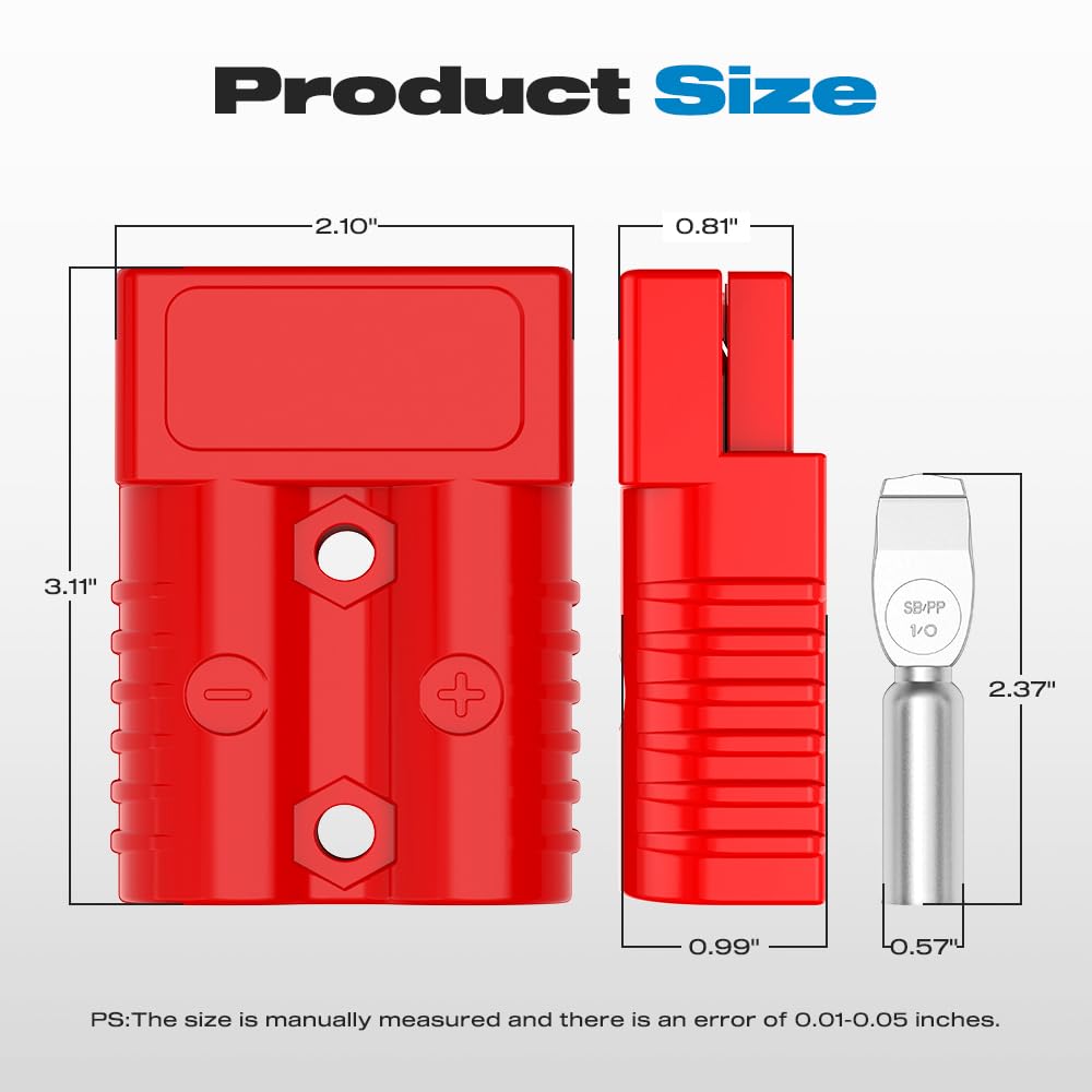 Malictele battery cable with red copper terminal pins enabling strong, low-resistance connections.
