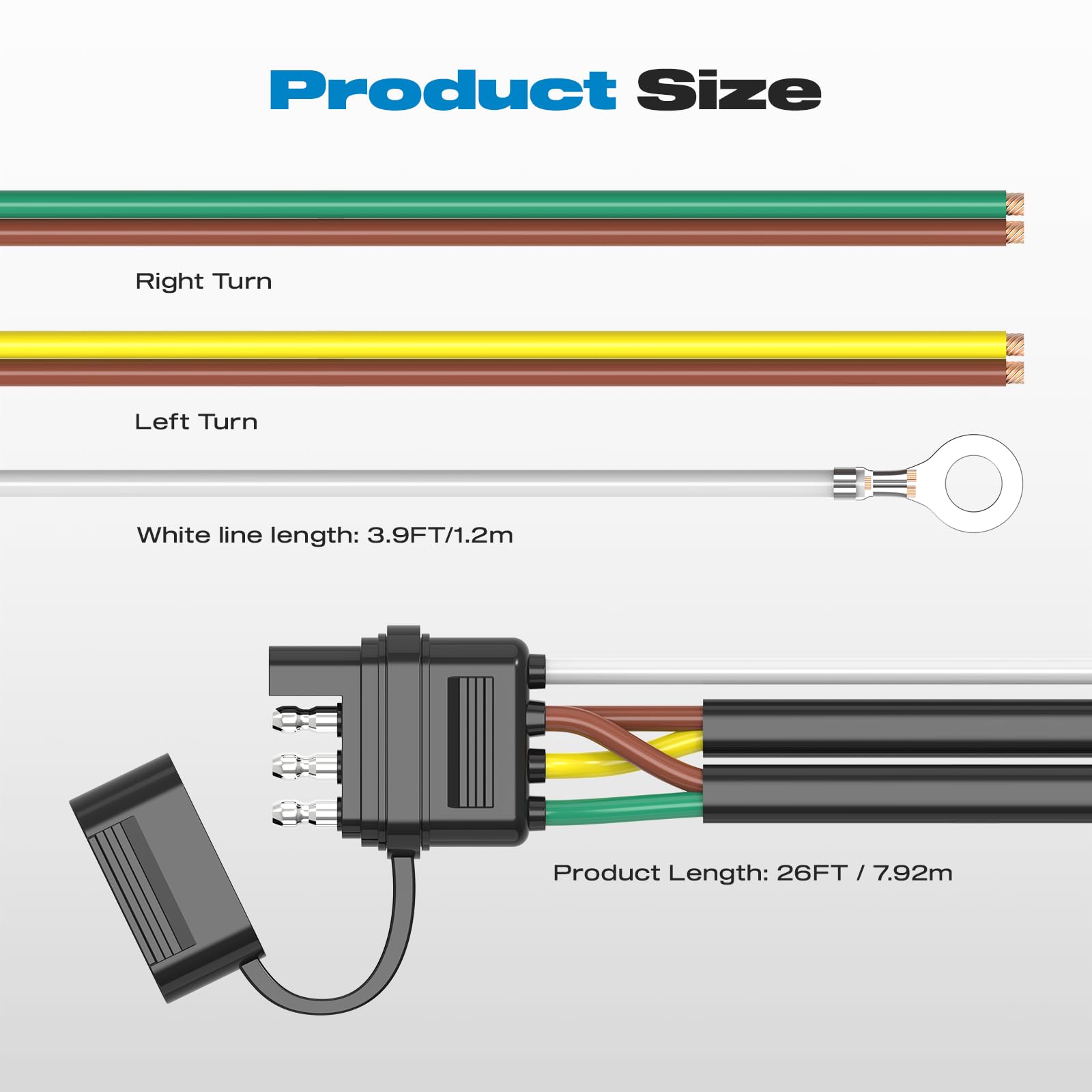 Malictele Y-shape design shown for easy left and right taillight connections.