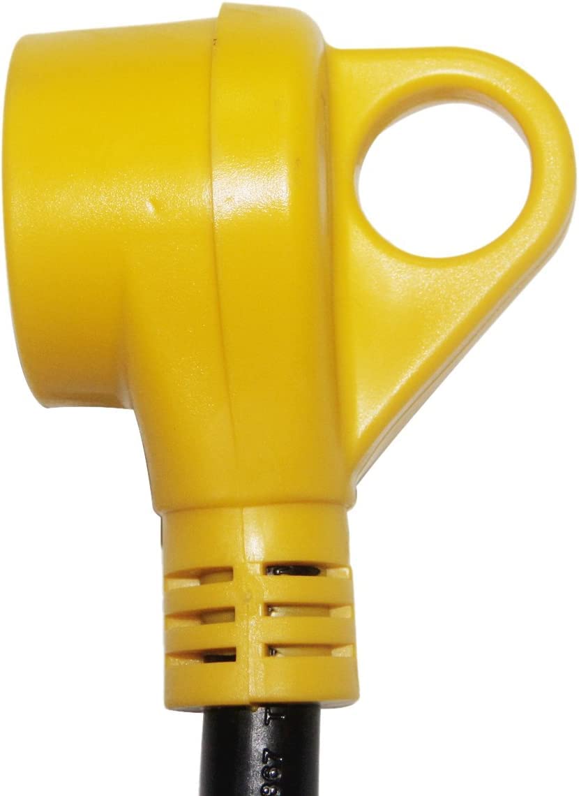 Malxs grip-handle RV adapter simplifies plugging and unplugging.
