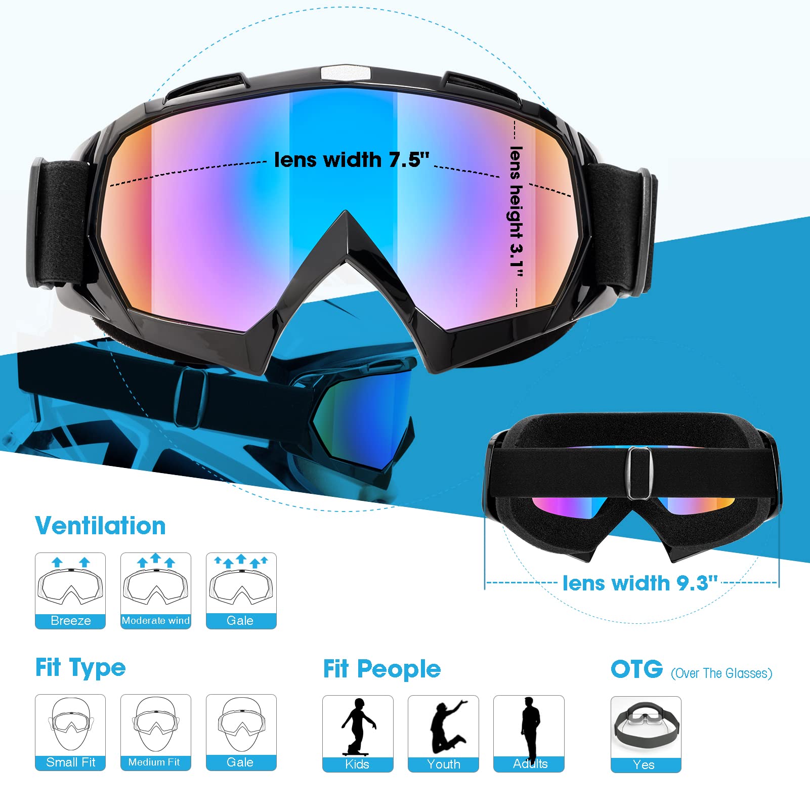 Lightweight MAMBAOUT goggles with a flexible frame for long rides