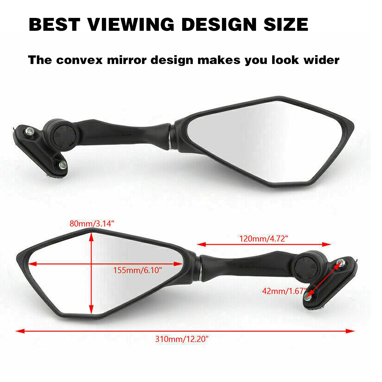 Mamiko rear view mirror left for CBR500R provides accurate angle adjustment