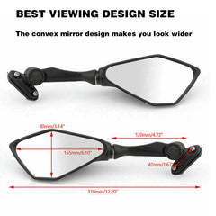 Mamiko rear view mirror left for CBR500R provides accurate angle adjustment