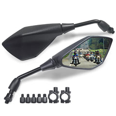 Mamiko universal rear-view mirror with 7-8 inch clamp for flexible mounting.