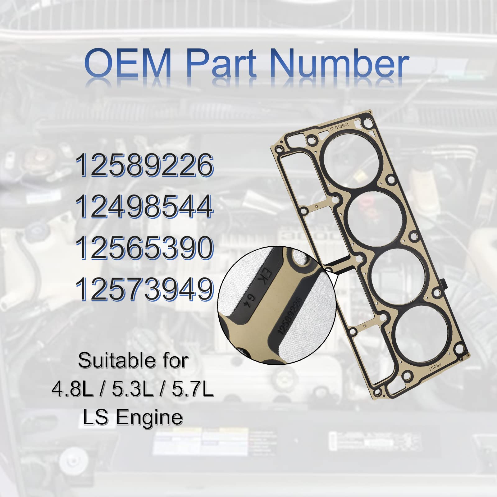 MANATEE MLS head gasket 12498544 ensures OEM-grade sealing for GM V8s