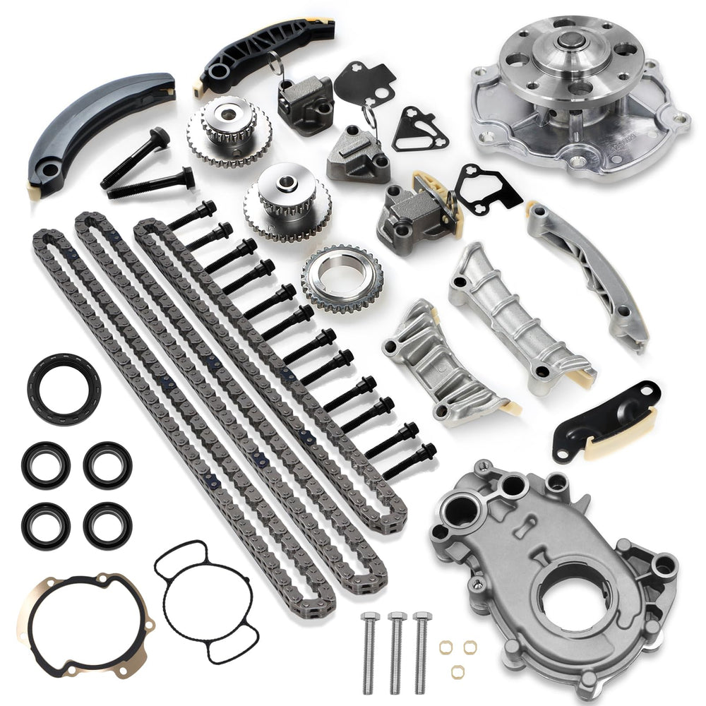 Mango S 3.6 timing chain kit with water pump for GM engines, enhances reliability.