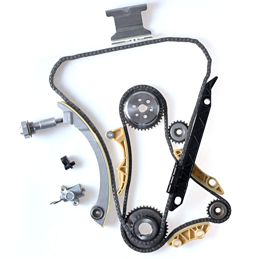 Mango S timing chain kit components side view showing gears and tensioners