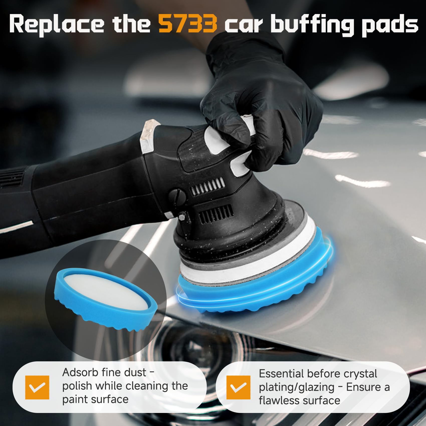 Mangoct upgraded 8-inch polishing pad heat dissipation close-up for safe use.