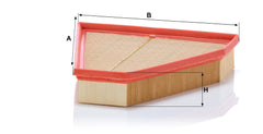 Mann Filter C 27 114 air filter side view protects sensors and reduces intake noise.