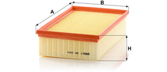 MANN-FILTER C 30 005 close-up shows embossed pleats for strength and stable airflow