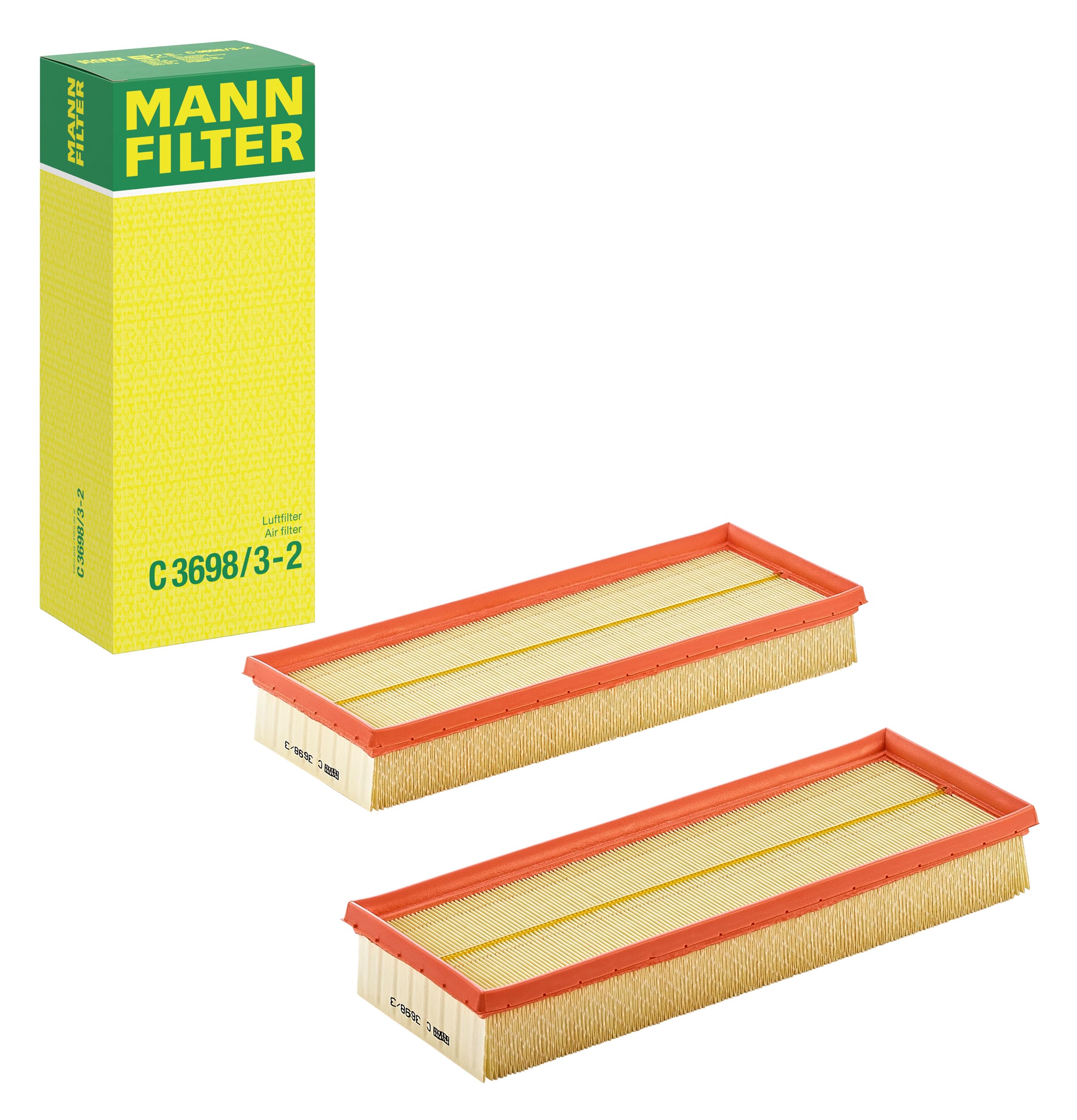 Mann Filter C 3698/3-2 air filter box; reliable packaging for Mercedes-Benz models.