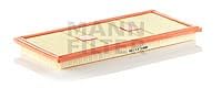 MANN-FILTER C 43 139 air filter, side view, with embossed pleats for stable performance