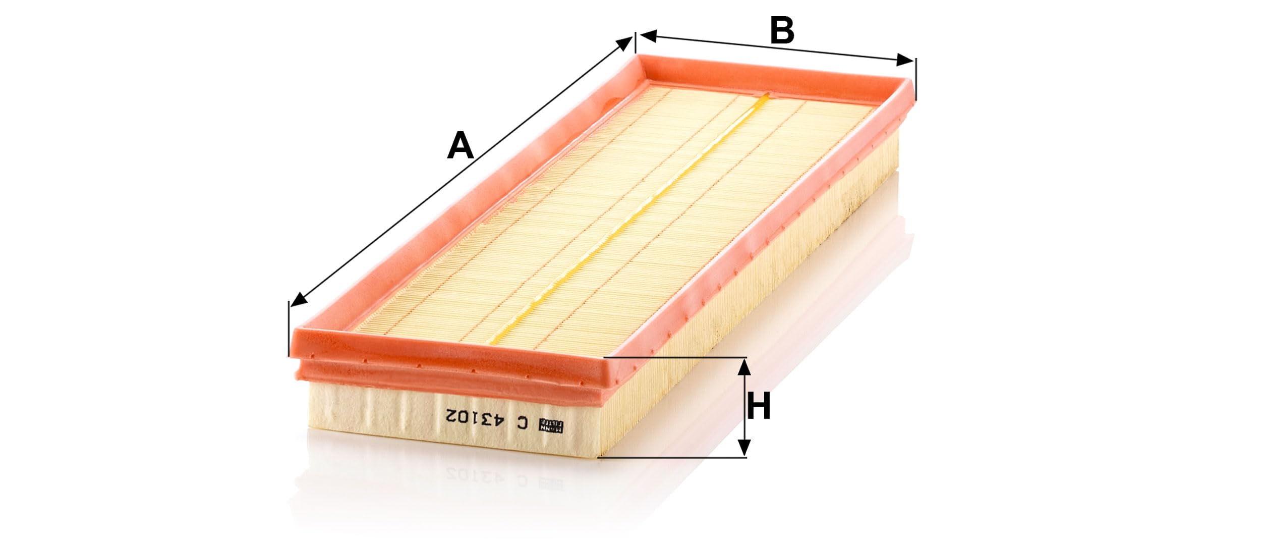 Mann Filter C43102 air filter installed in VW intake to reduce dust and improve engine breathing.