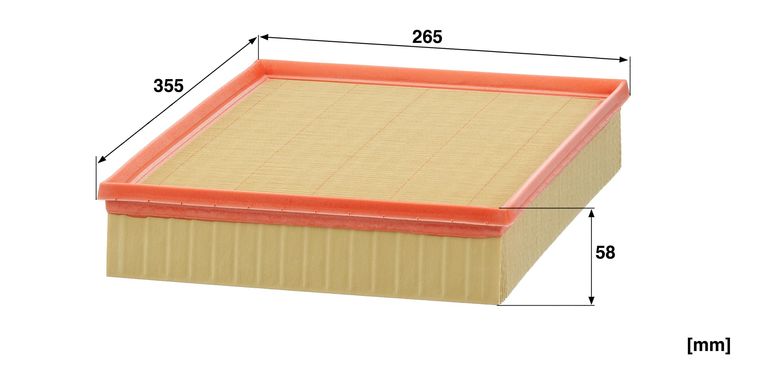 Mann Filter C-4312/1 embossed paper enhances pleat stability and lowers intake noise