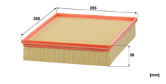 Mann Filter C-4312/1 embossed paper enhances pleat stability and lowers intake noise