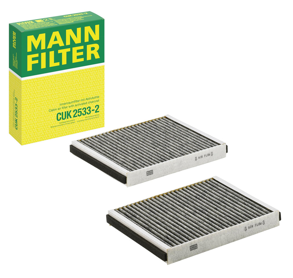 Mann Filter CUK 2533-2 front view showing fit for clean cabin air