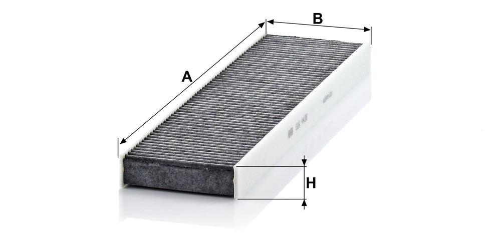 Mann-Filter CUK 4436 packaging label with dimensions and weight