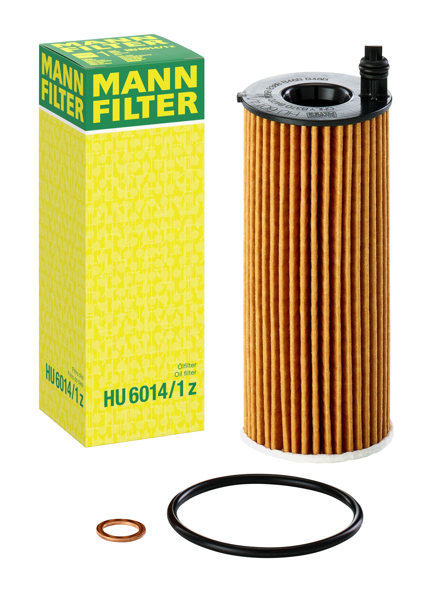 MANN-FILTER HU 6014/1 Z oil filter front view showing OEM-grade fit and filtration.