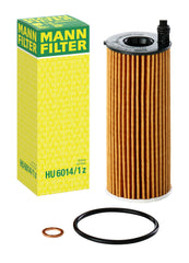 MANN-FILTER HU 6014/1 Z oil filter front view showing OEM-grade fit and filtration.