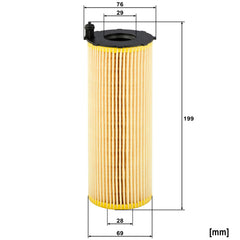 Mann Filter HU 8001x in engine bay demonstrating integration with oil system