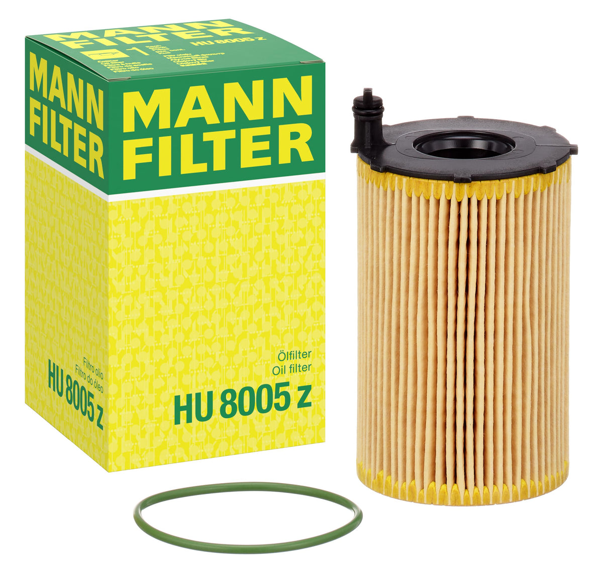 MANN-FILTER HU 8005 z cartridge in Audi A6 engine bay, supporting clean oil flow
