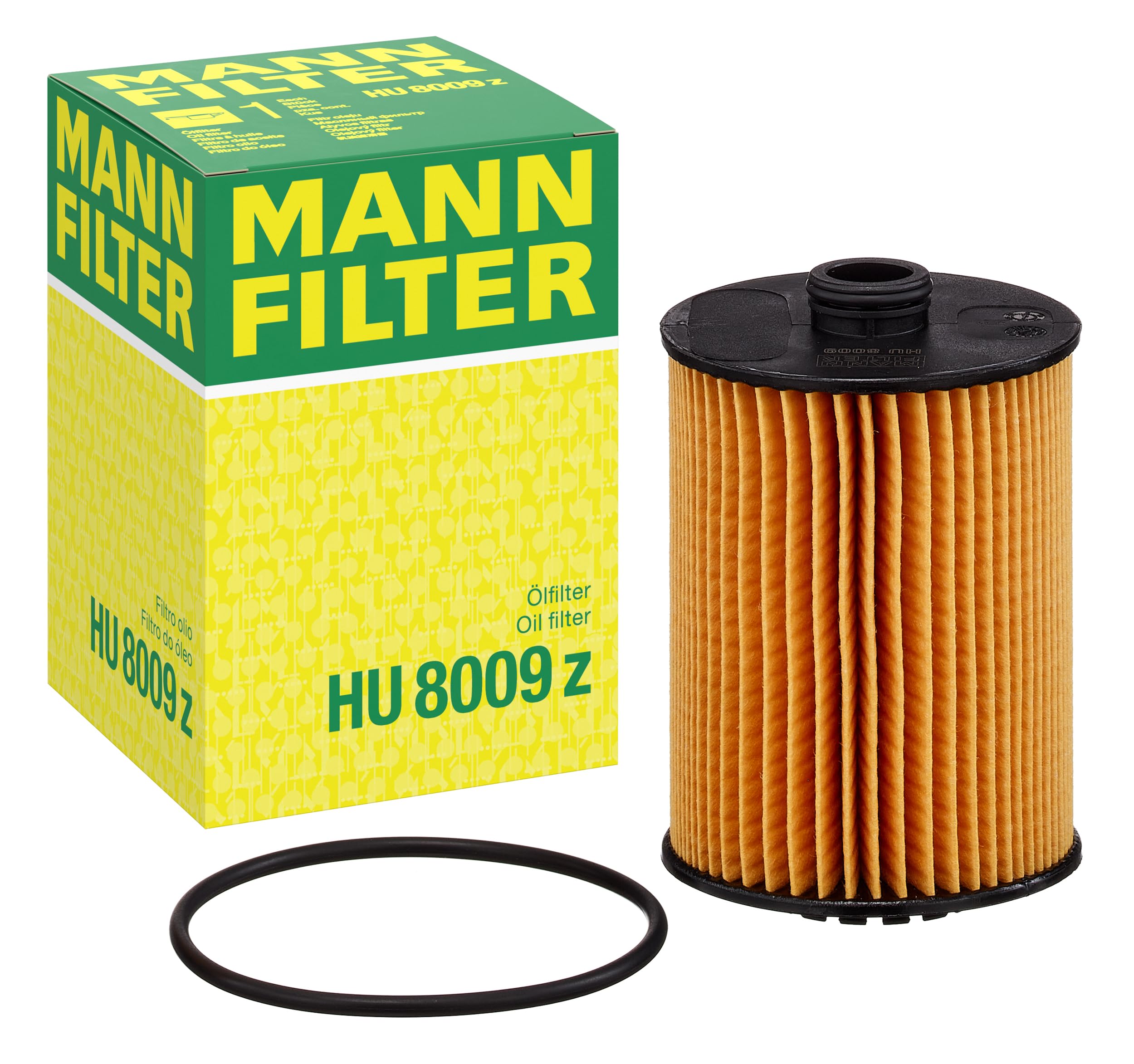 Mann-Filter HU 8009 z cartridge oil filter enhances engine oil cleanliness.