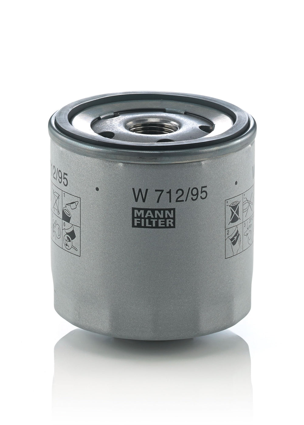 MANN-FILTER W 712/95 media detail highlights dirt-holding capacity for longer oil changes.
