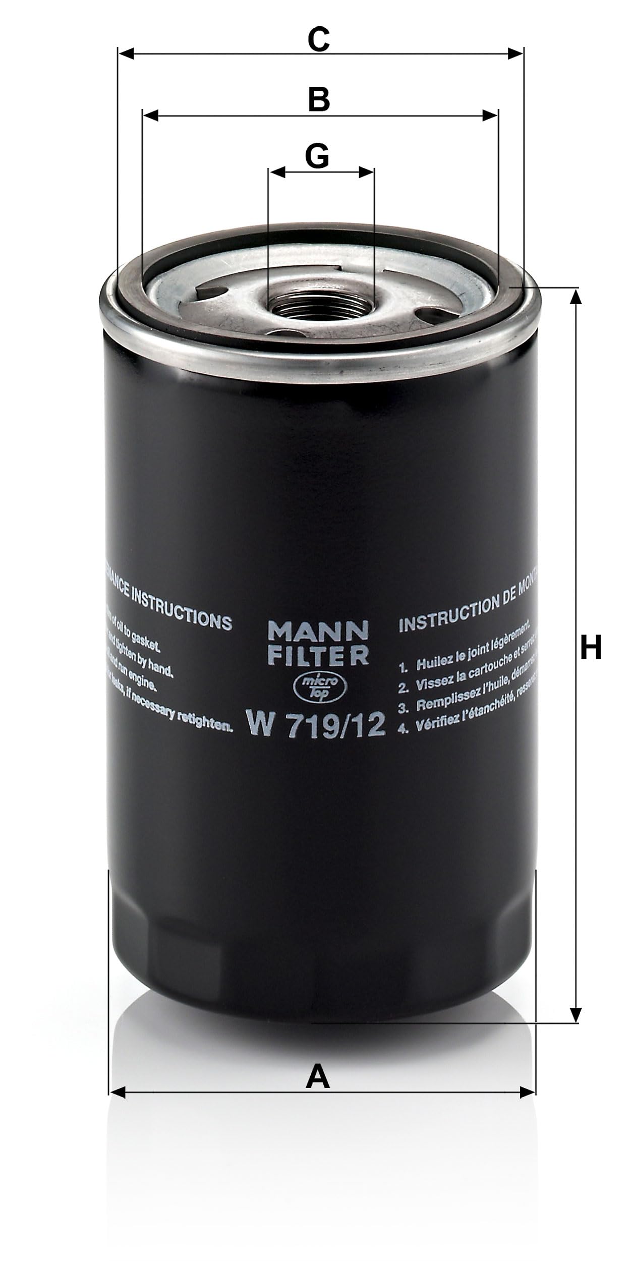 Mann Filter W 719/12 installed in a Vanagon engine bay for easy replacement.