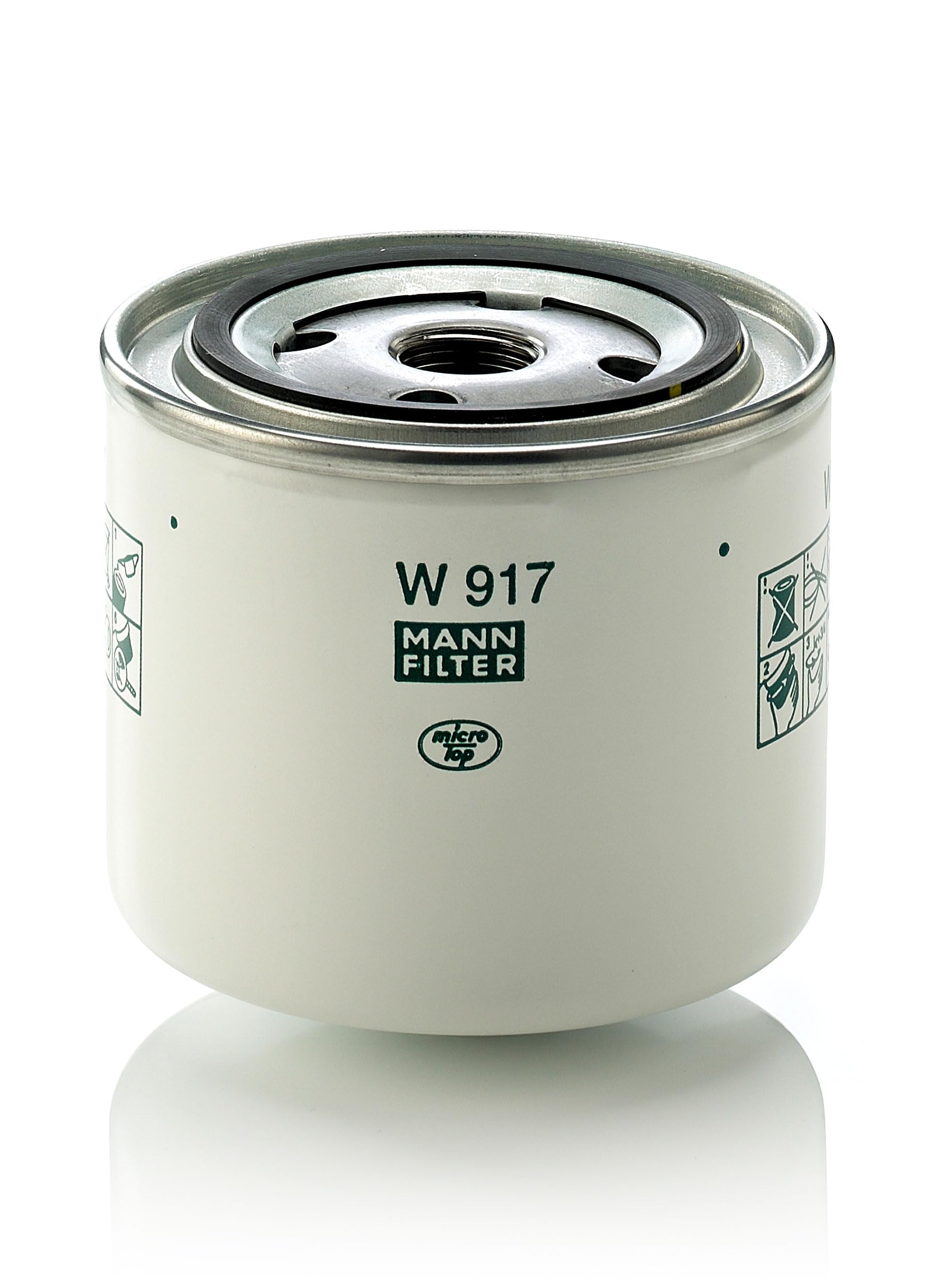 Mann Filter W 917 side view emphasizes rugged construction for reliable filtration