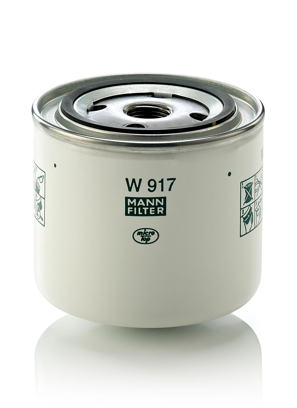Mann Filter W 917 side view emphasizes rugged construction for reliable filtration