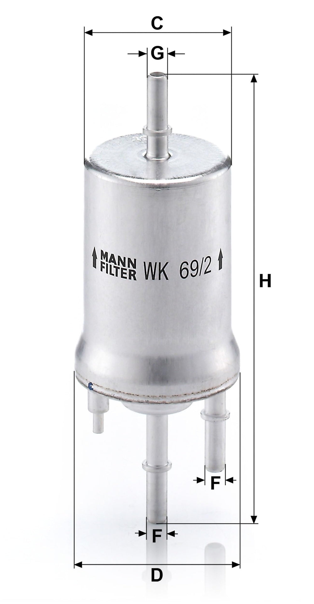 MANN-FILTER WK 69/2 filter media closeup highlights multigrade F filtration