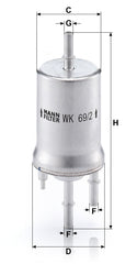 MANN-FILTER WK 69/2 filter media closeup highlights multigrade F filtration