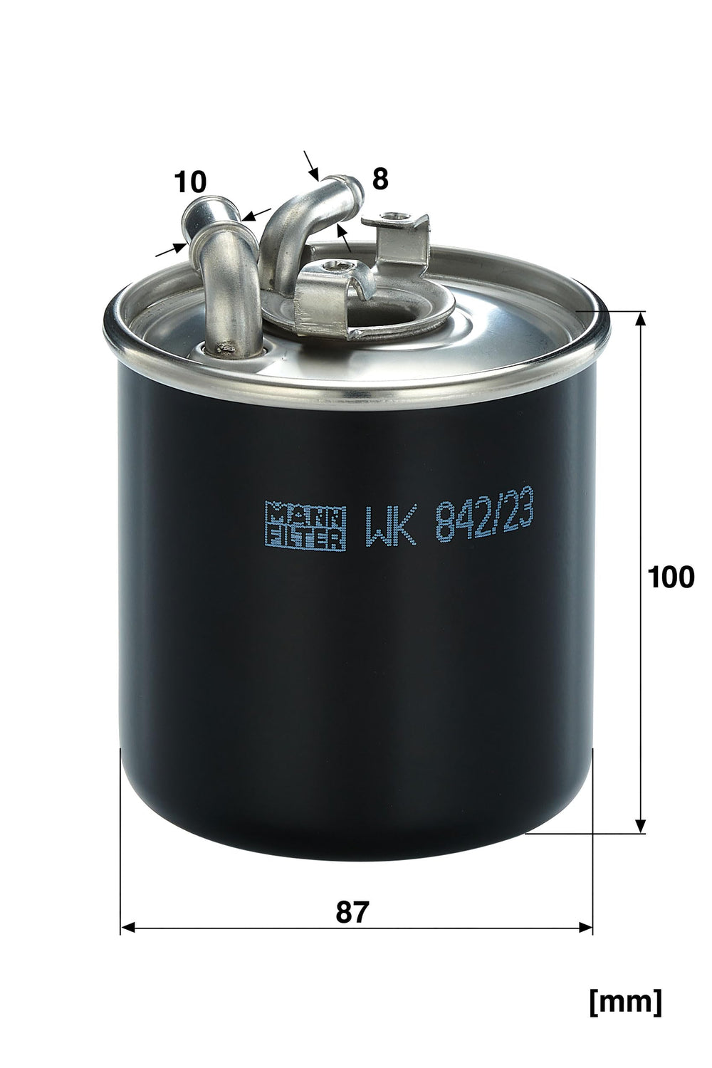 MANN-FILTER WK 842/23 diesel separator close-up demonstrates filtration precision