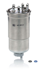 Mann Filter WK853/3X side view demonstrates sturdy construction for engine reliability.