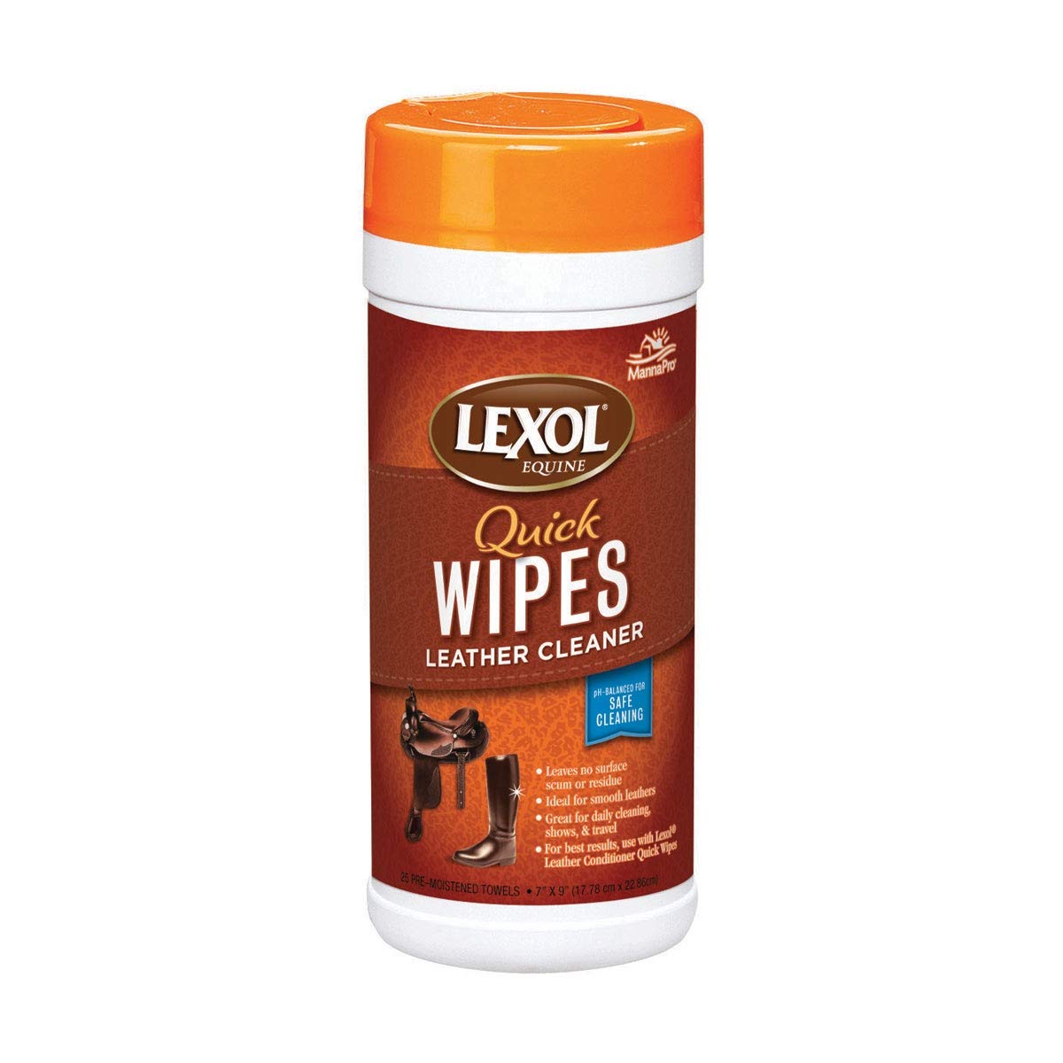 Manna Pro Lexol Leather Cleaner Wipes used on tack to lift dirt and oils