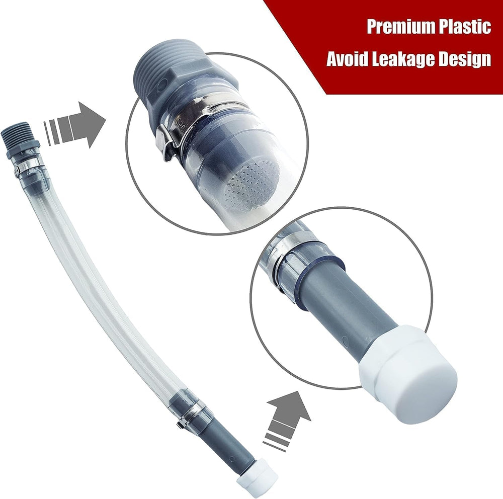 Mapleza fuel jug hose with upgraded filter improves pour control.