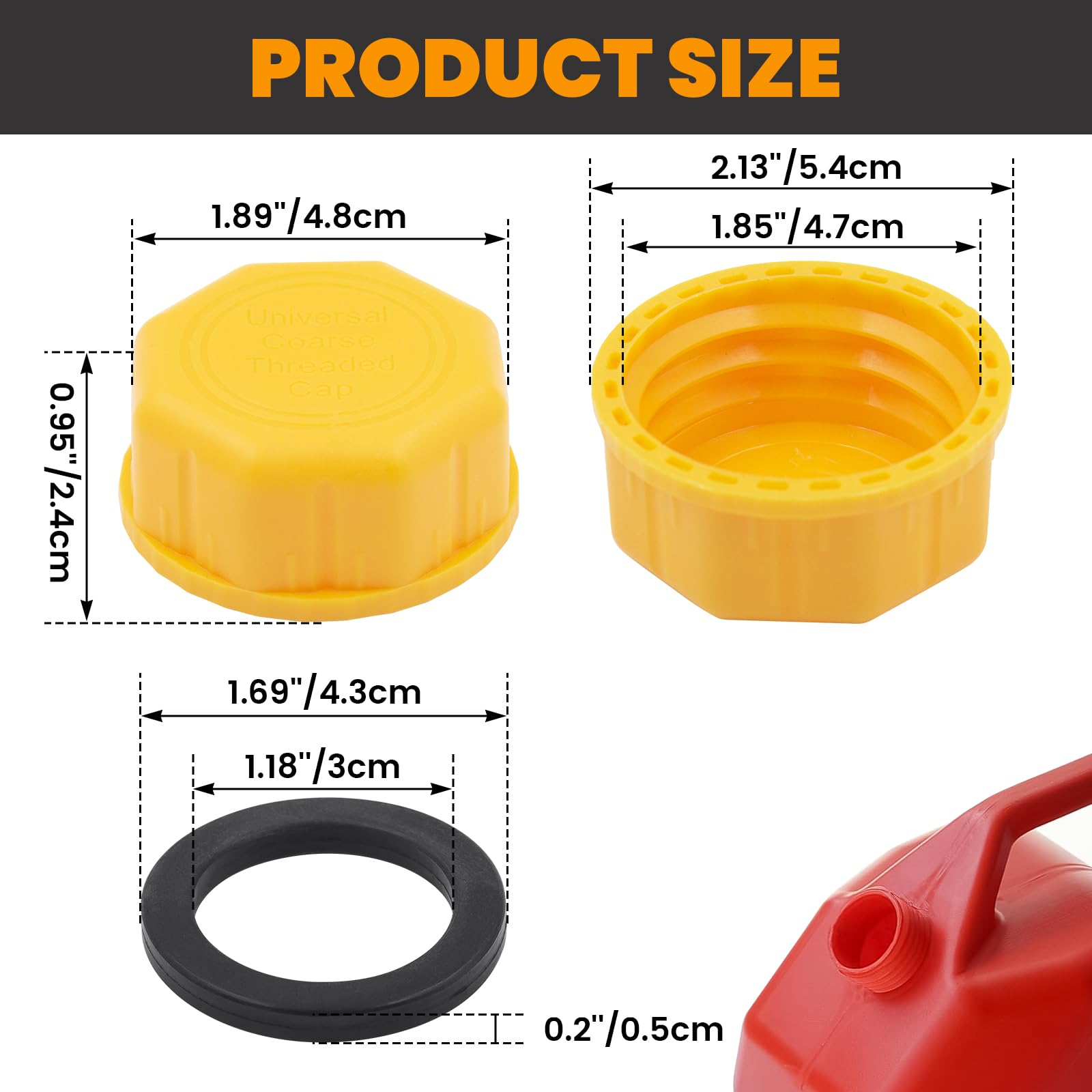 Mapleza 5 gallon cap replacement restores sealing on compatible gas cans.