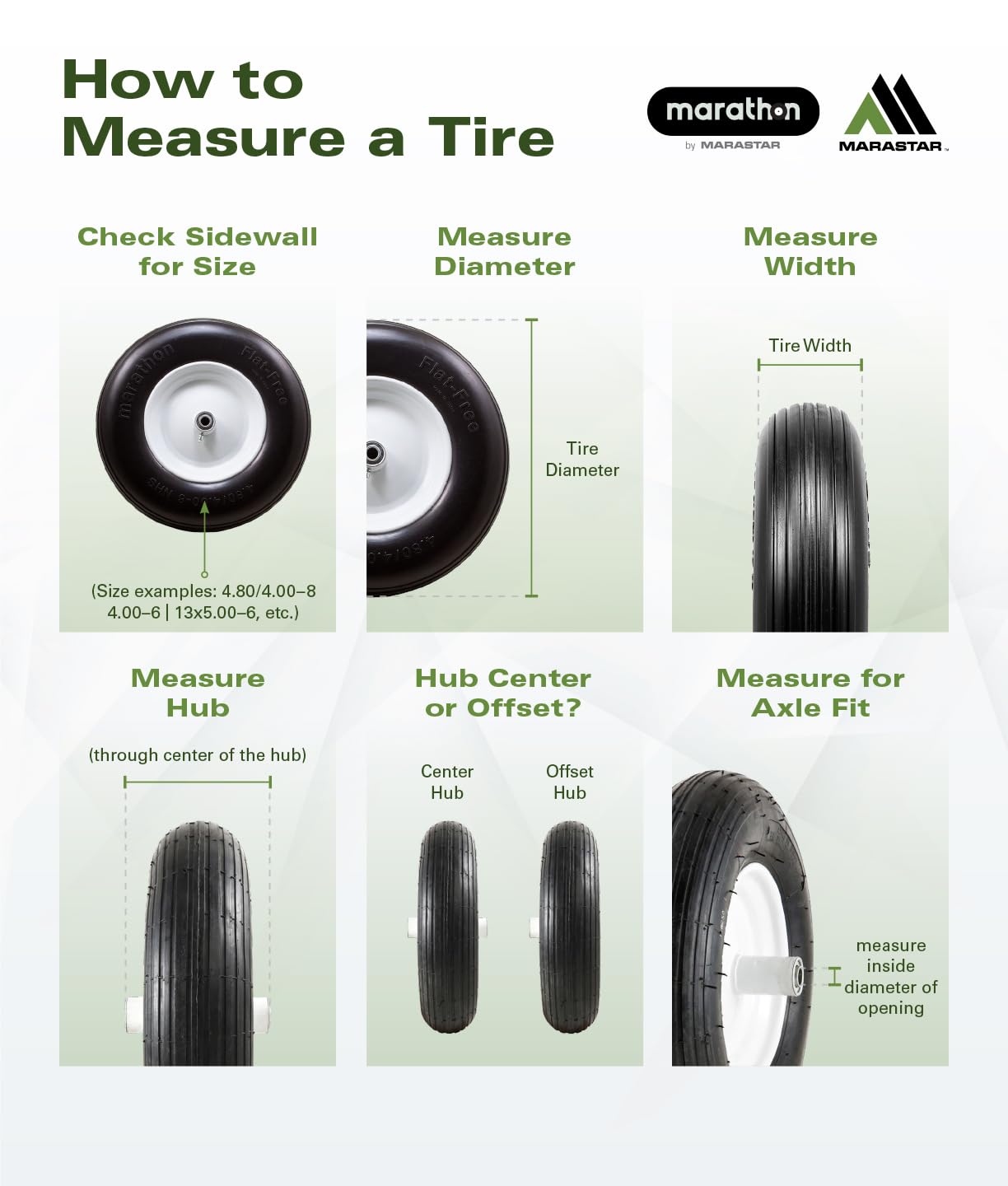 Marathon 20011 grease fitting and tube-type tire for easy maintenance