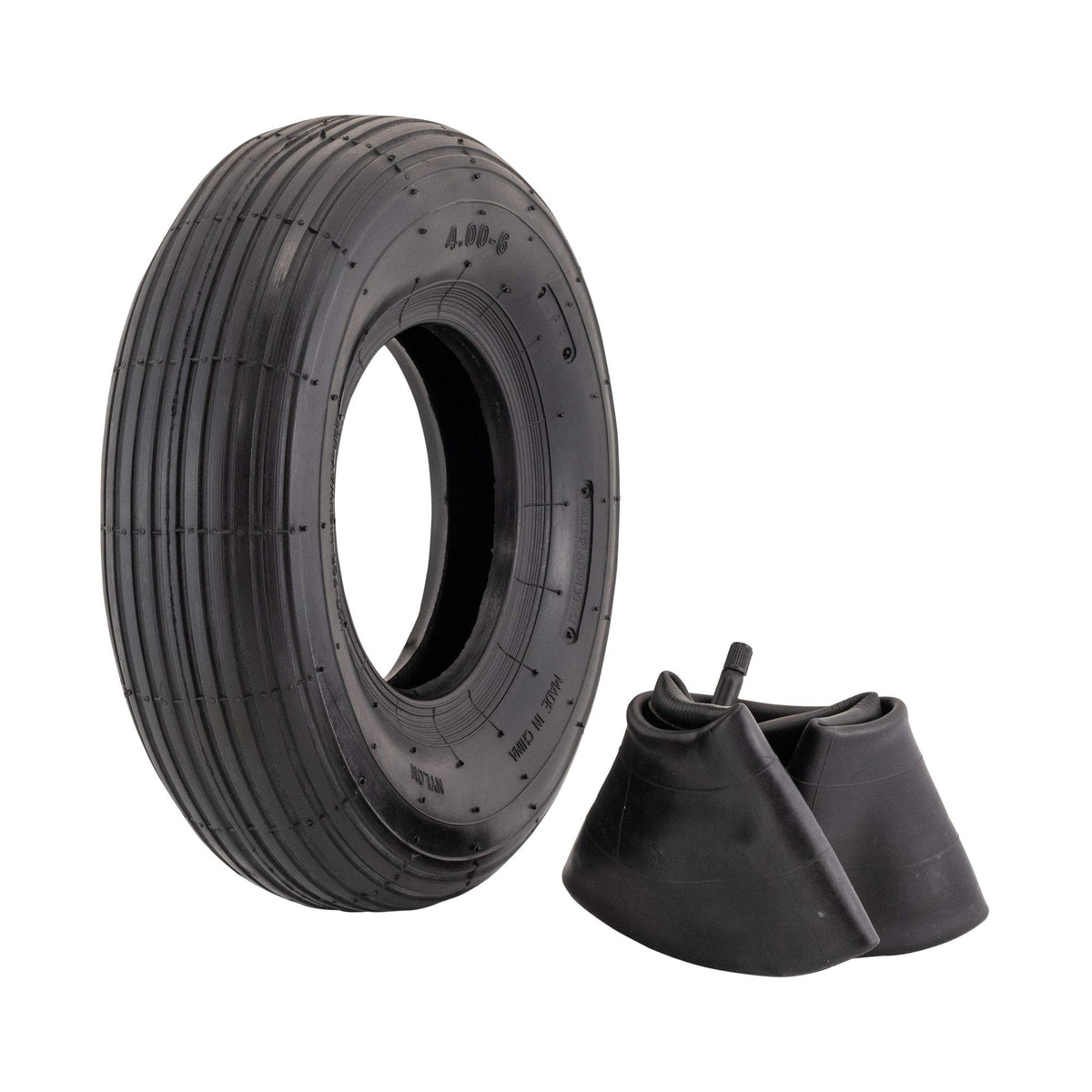 Marathon 4-6 inch tire side view for replacement on wheel assemblies.